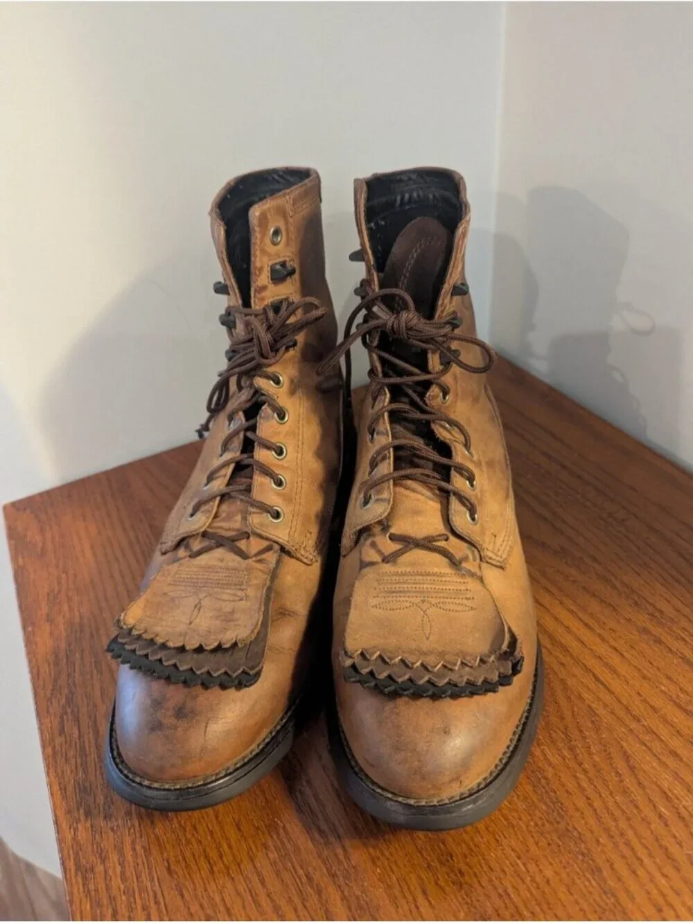 Ariat Boots Heritage Lacer Antique Distressed Brown Western Boot Men's 8 EE W 10